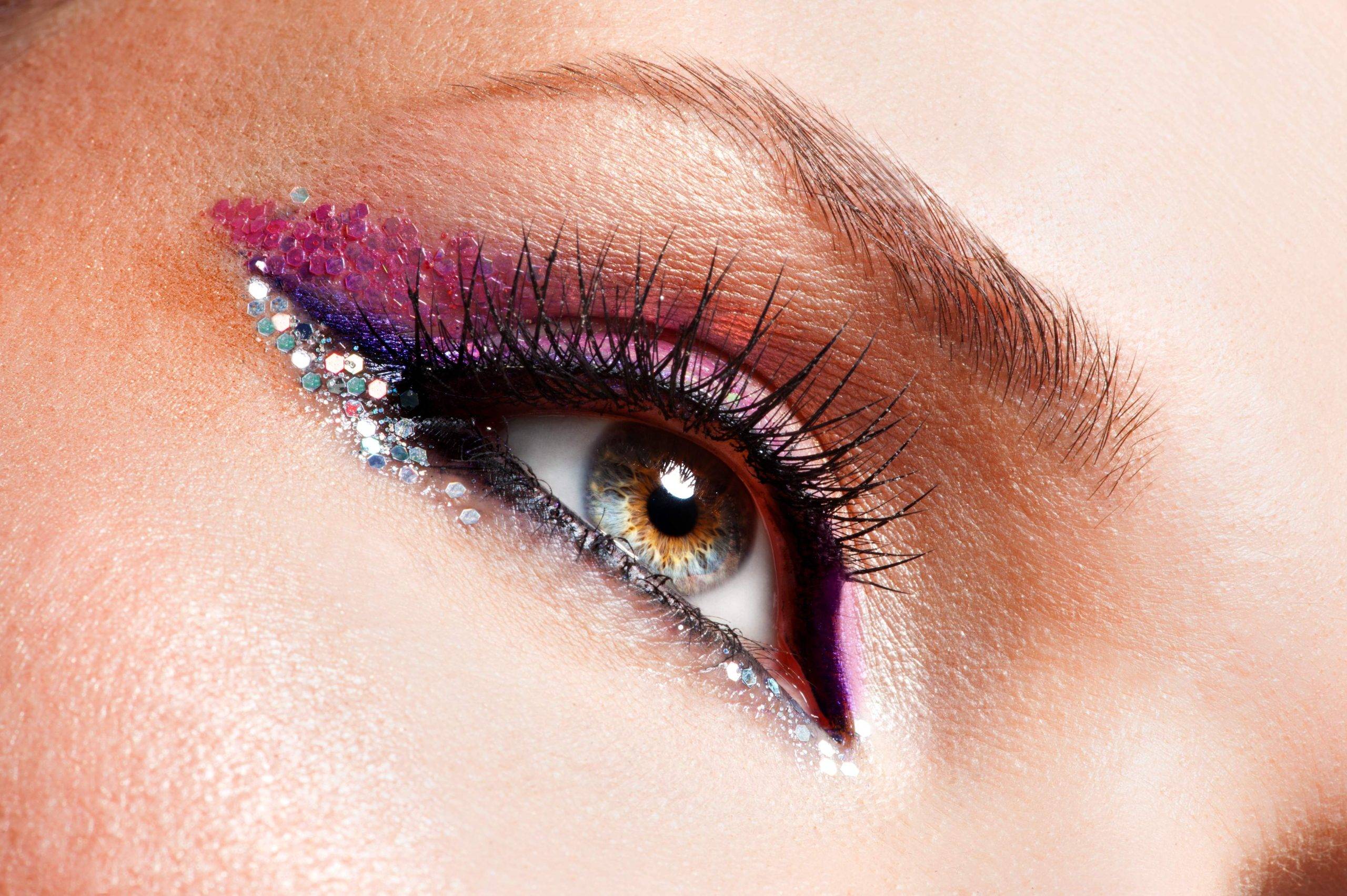 closeup woman eyes with beautiful fashion bright pink make up 1 scaled